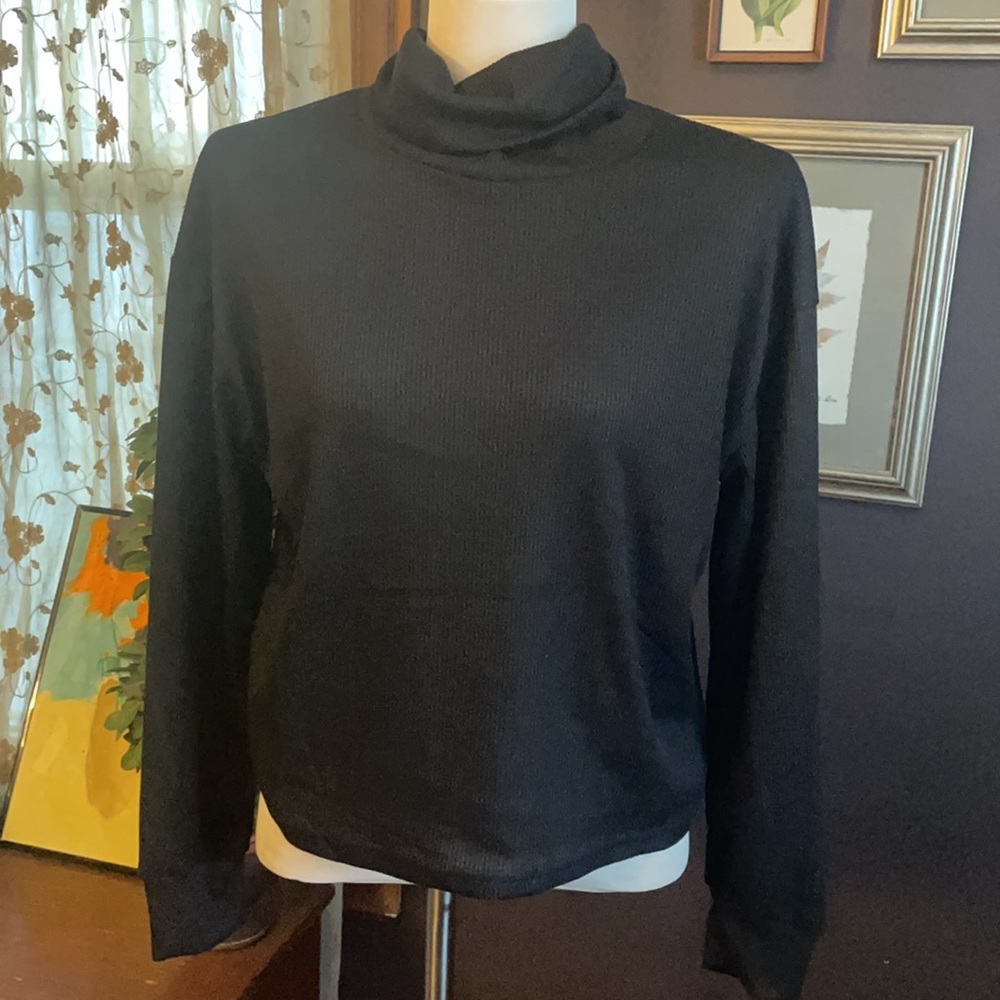 SHEIN small black stretch knit turtleneck